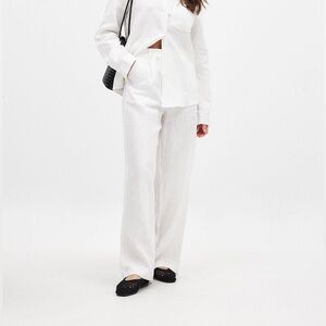 White linen pants